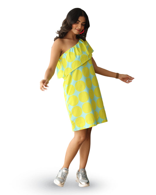 TROPIC MUSE ASYMMETRIC DRESS