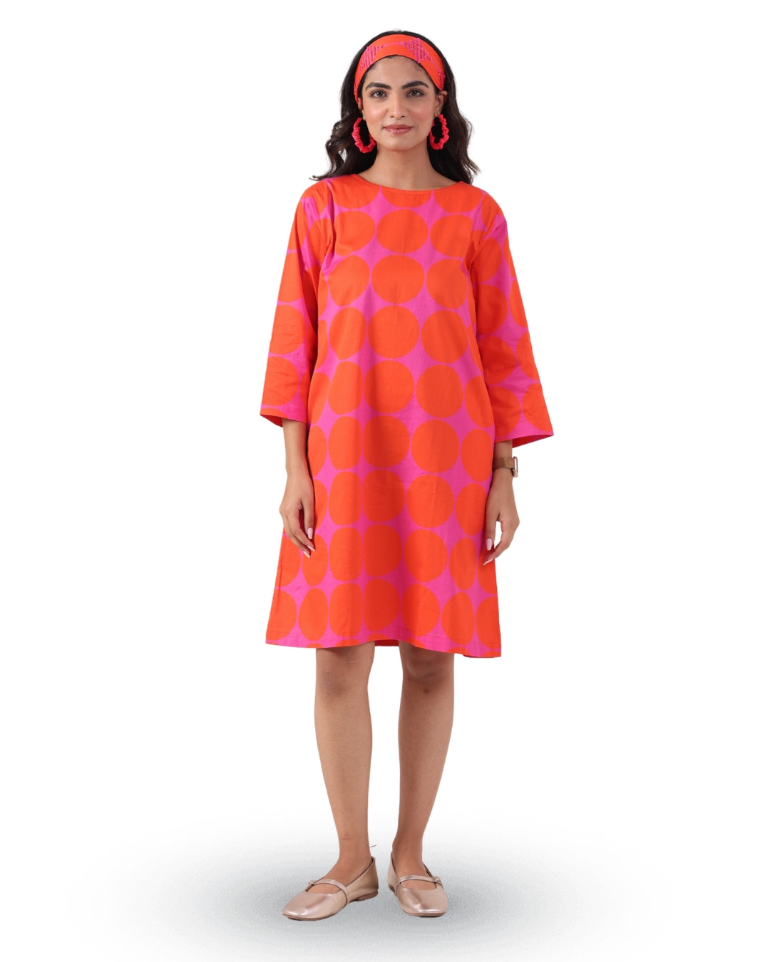 FUCHSIA ORBIT SHIFT DRESS