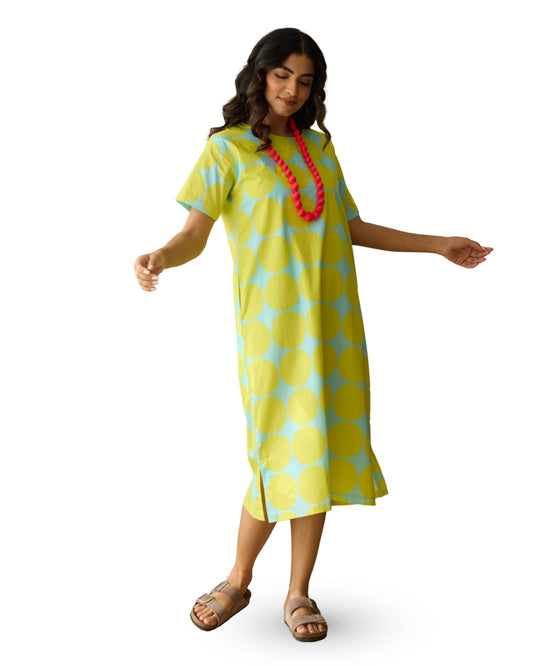 LIME SPLASH LOUNGE DRESS