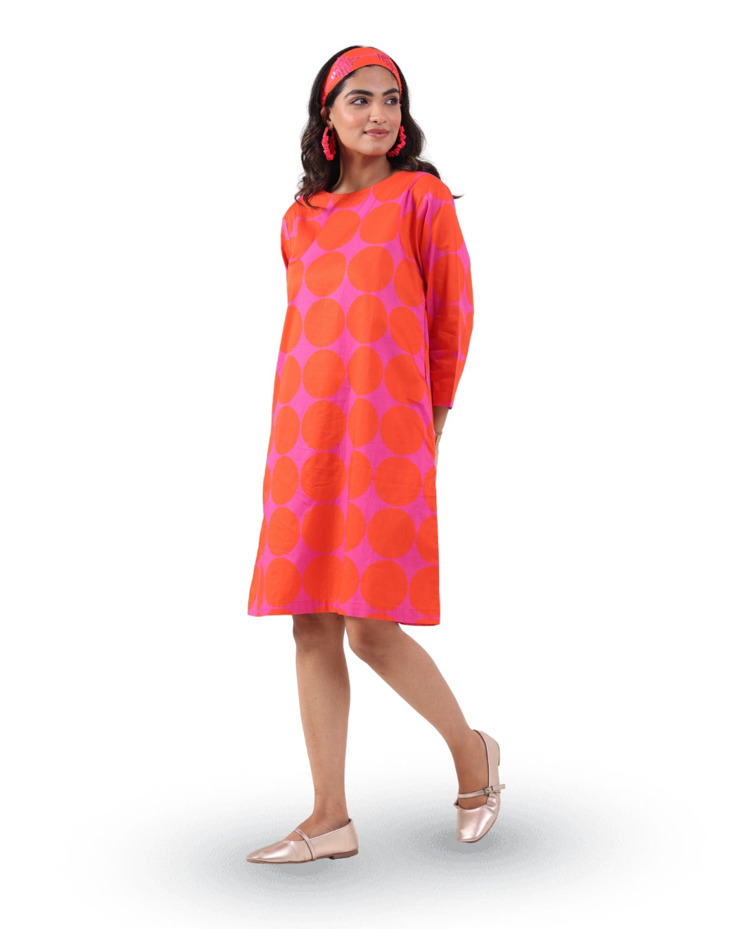 FUCHSIA ORBIT SHIFT DRESS