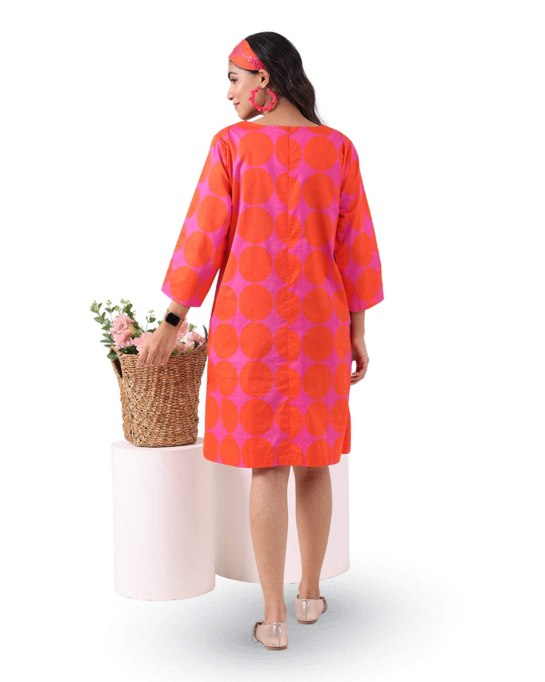 FUCHSIA ORBIT SHIFT DRESS