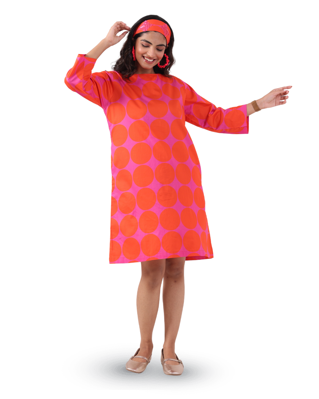 FUCHSIA ORBIT SHIFT DRESS